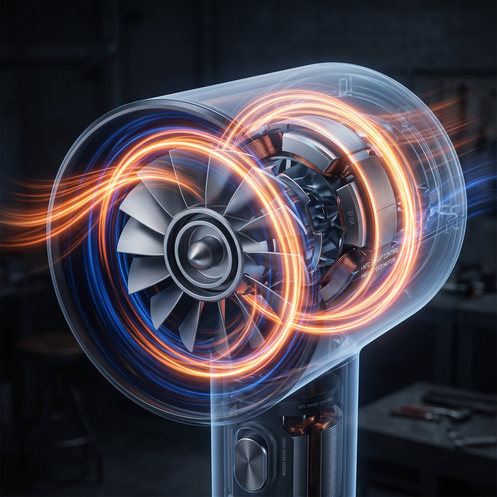 LUXAIR™ Pro High-Speed Ionic Hair Dryer - 110,000 RPM Brushless Motor | Intelligent NTC Temp Control & Smart LED Display
