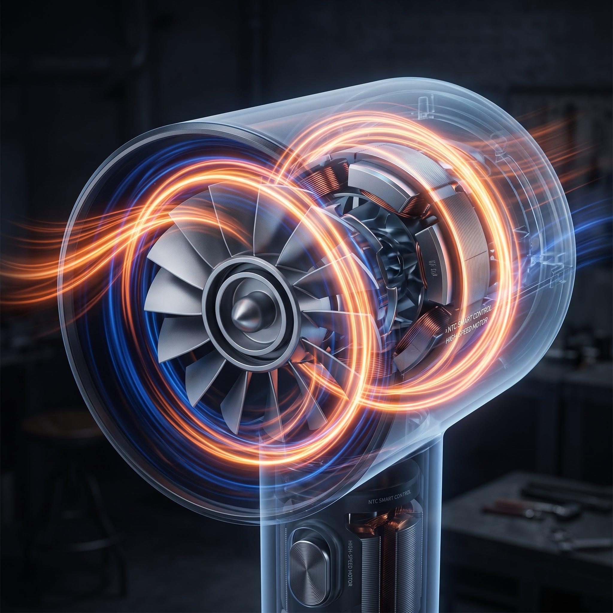 LUXAIR™ Pro High-Speed Ionic Hair Dryer - 110,000 RPM Brushless Motor | Intelligent NTC Temp Control & Smart LED Display