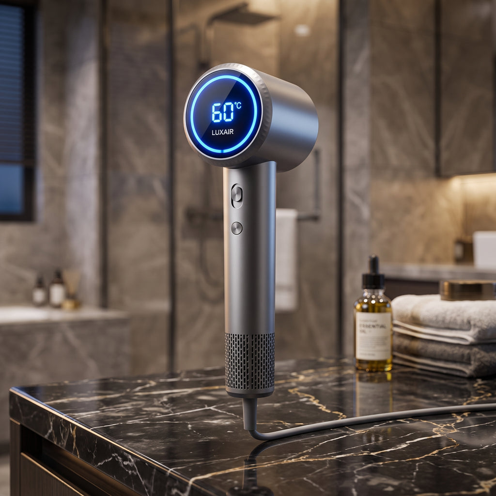 LUXAIR™ Pro High-Speed Ionic Hair Dryer - 110,000 RPM Brushless Motor | Intelligent NTC Temp Control & Smart LED Display