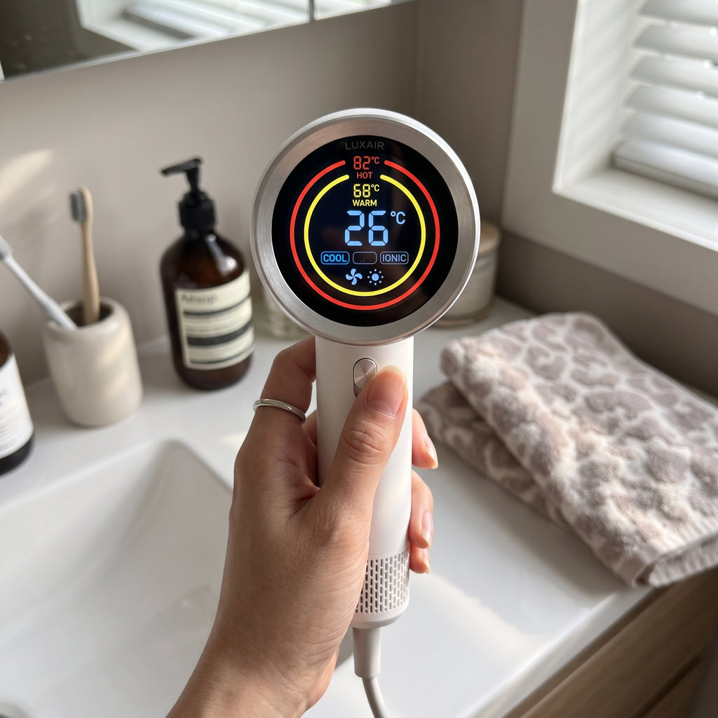 LUXAIR™ Pro High-Speed Ionic Hair Dryer - 110,000 RPM Brushless Motor | Intelligent NTC Temp Control & Smart LED Display