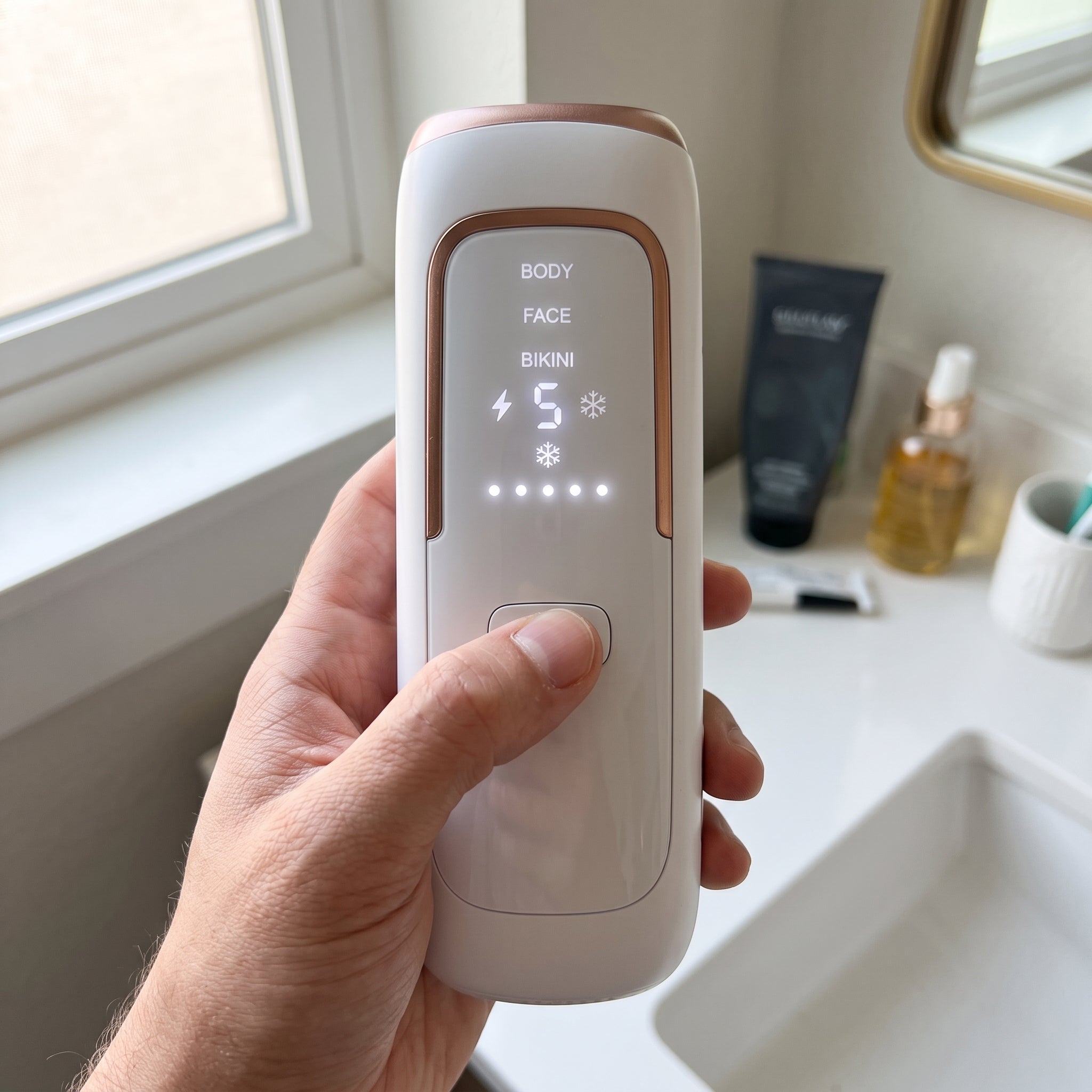 GLACIERA Pro Sapphire Ice-Cooling Laser Hair Removal - Painless IPL for Face, Body & Bikini | 5 Energy Levels & FDA-Quality Tech