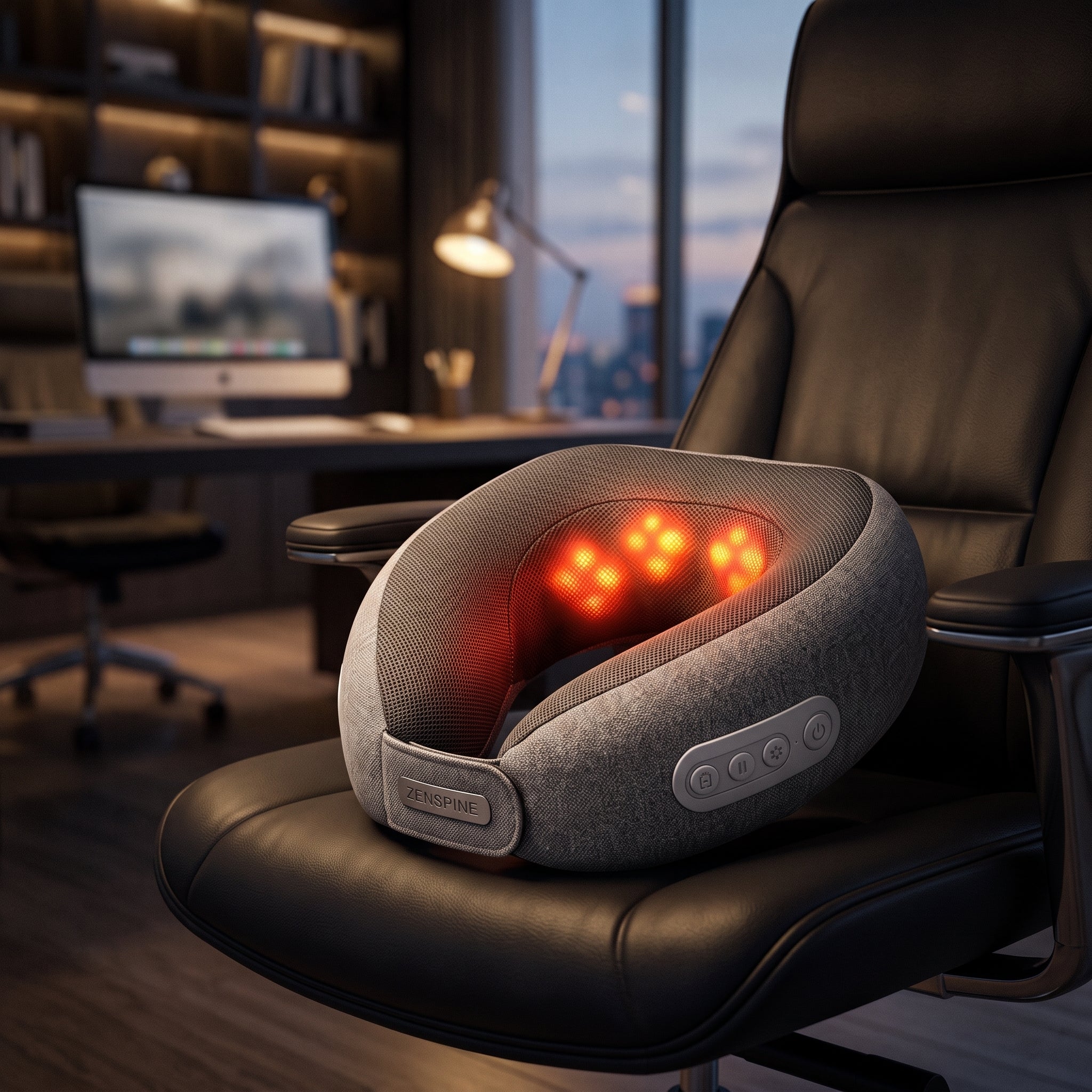 ZENSPIN Pro Heated Neck Massager - Cordless Deep Tissue Shiatsu Pillow for Neck & Shoulder Pain