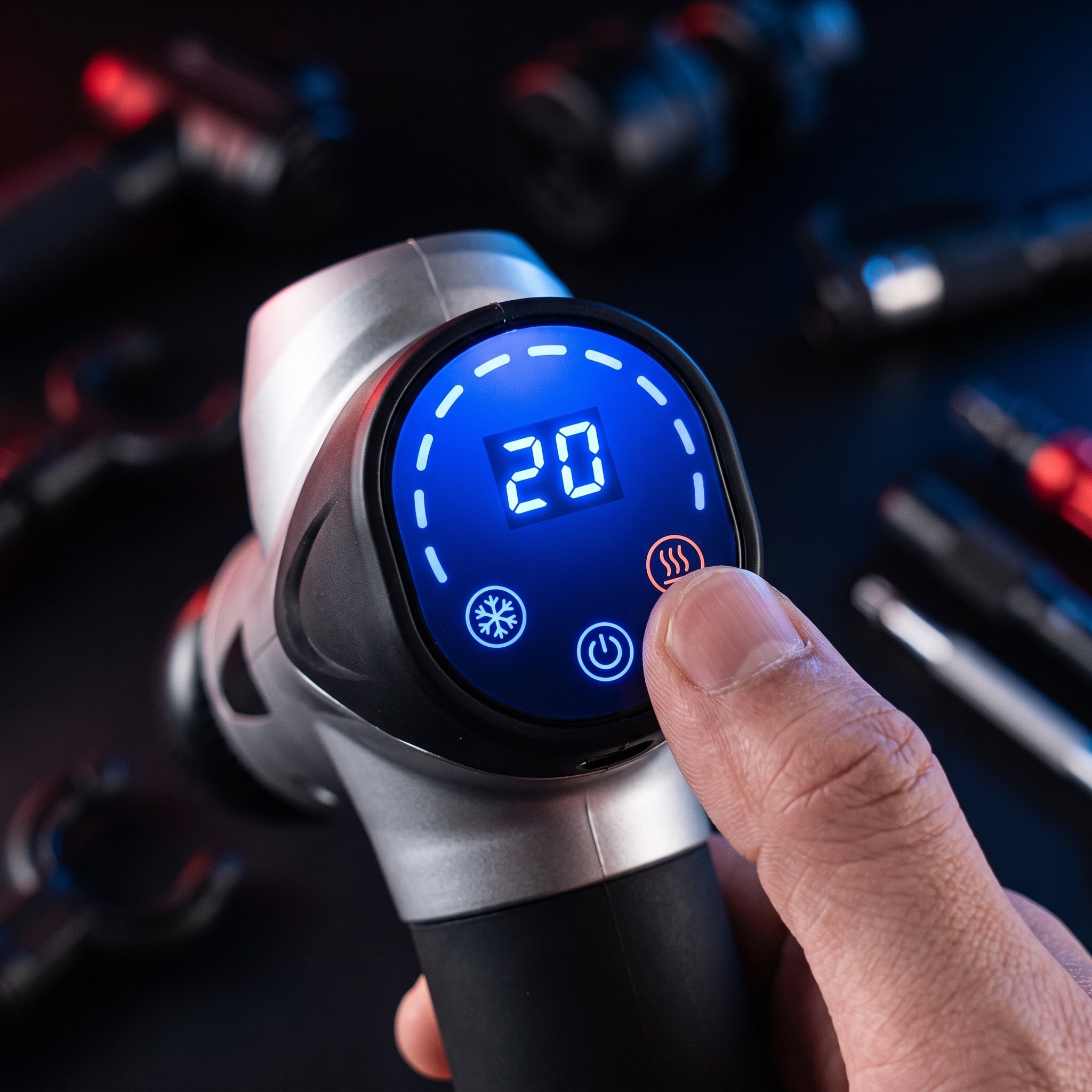 RECOVRA™ Pro Cold & Heat Massage Gun - Deep Tissue Shiatsu Percussion Therapy | 20 Speeds & Smart LCD Touch Screen