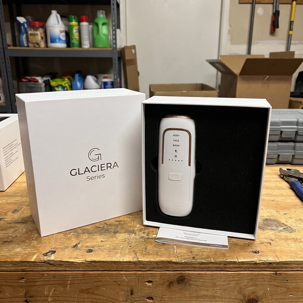 GLACIERA Pro Sapphire Ice-Cooling Laser Hair Removal - Painless IPL for Face, Body & Bikini | 5 Energy Levels & FDA-Quality Tech