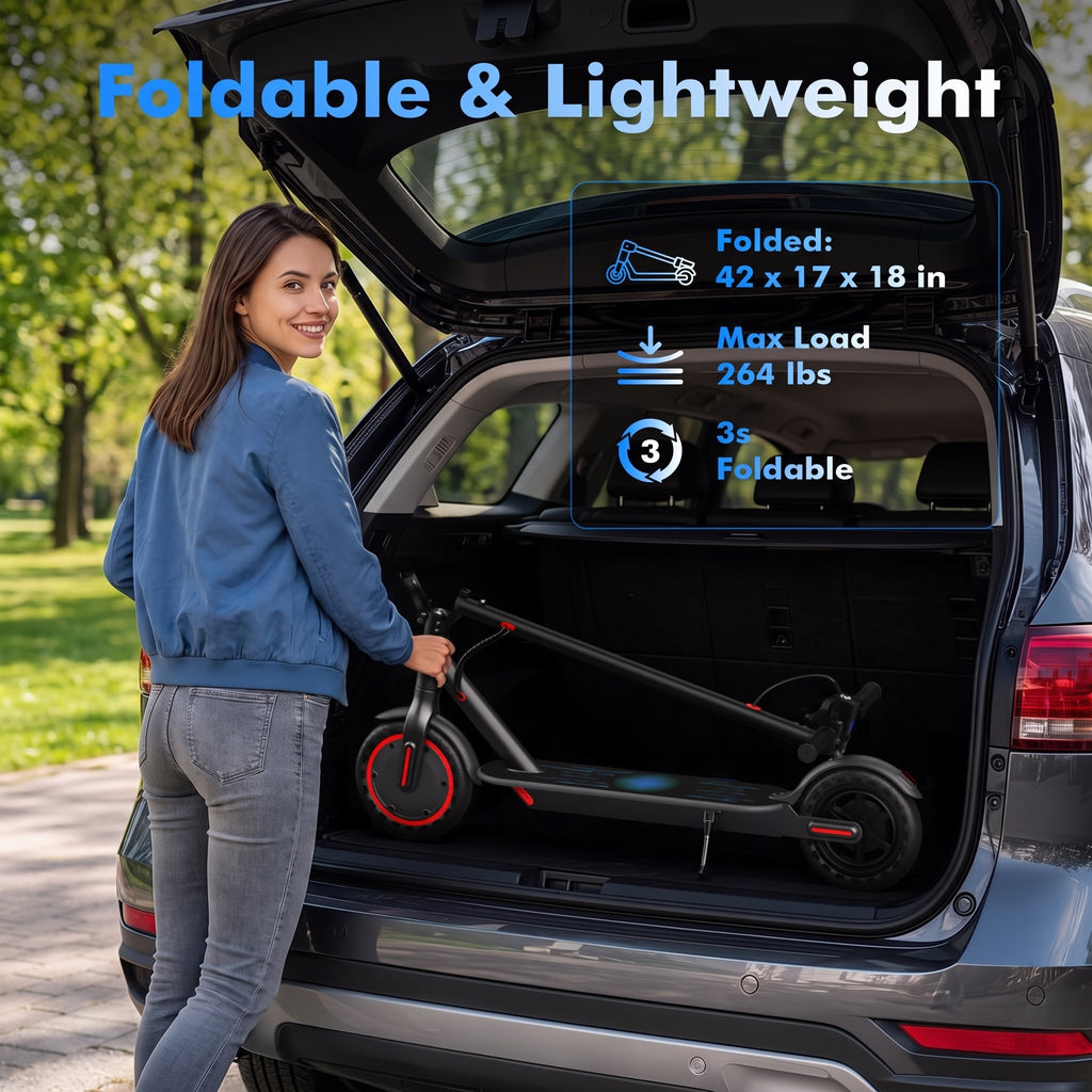 GLIDEX Urban Pro Electric Scooter - 350W High-Power Motor, 19MPH Max Speed | Smart App Control & 3s Fast Folding